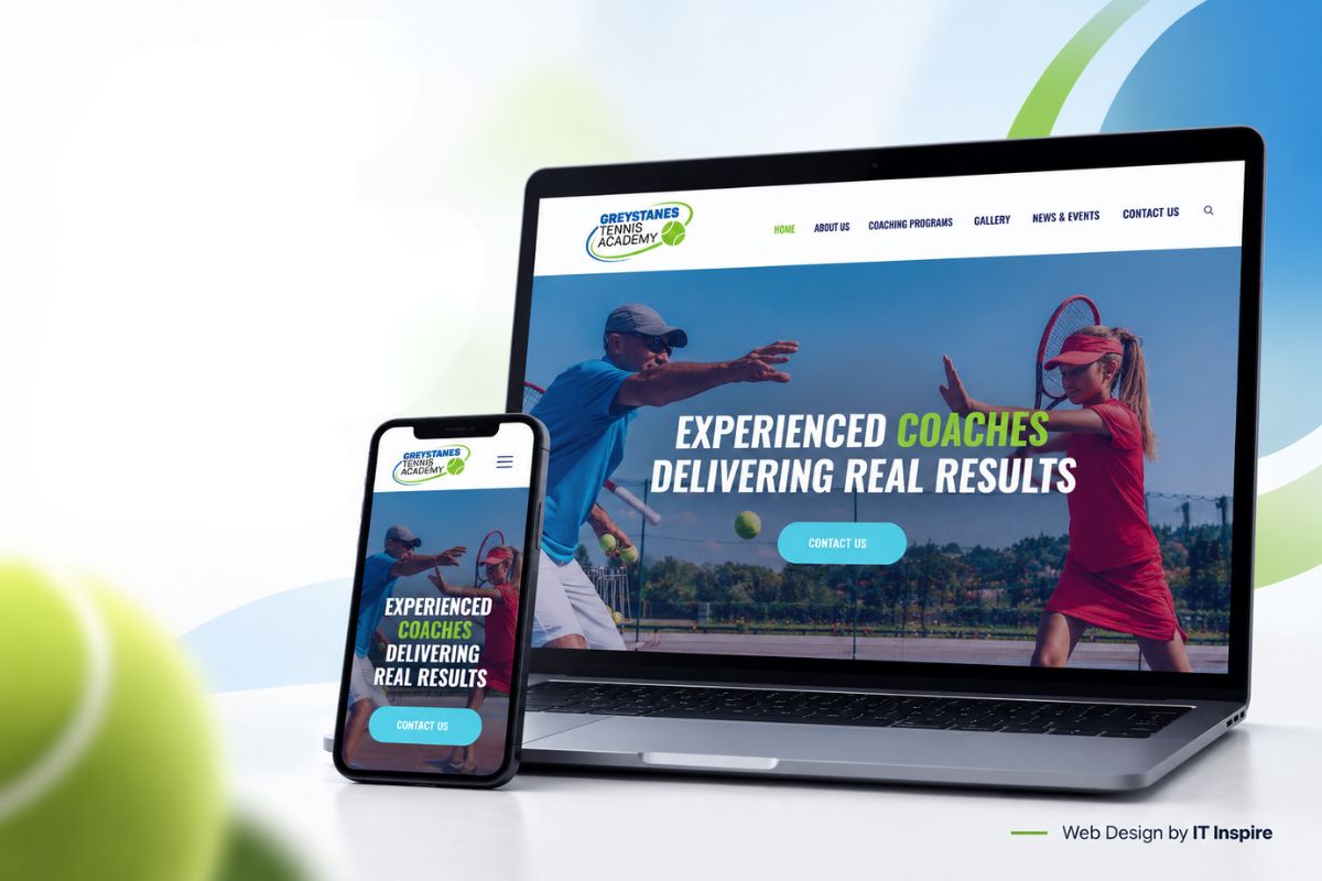 Greystanes Tennis Acadmey Website Design