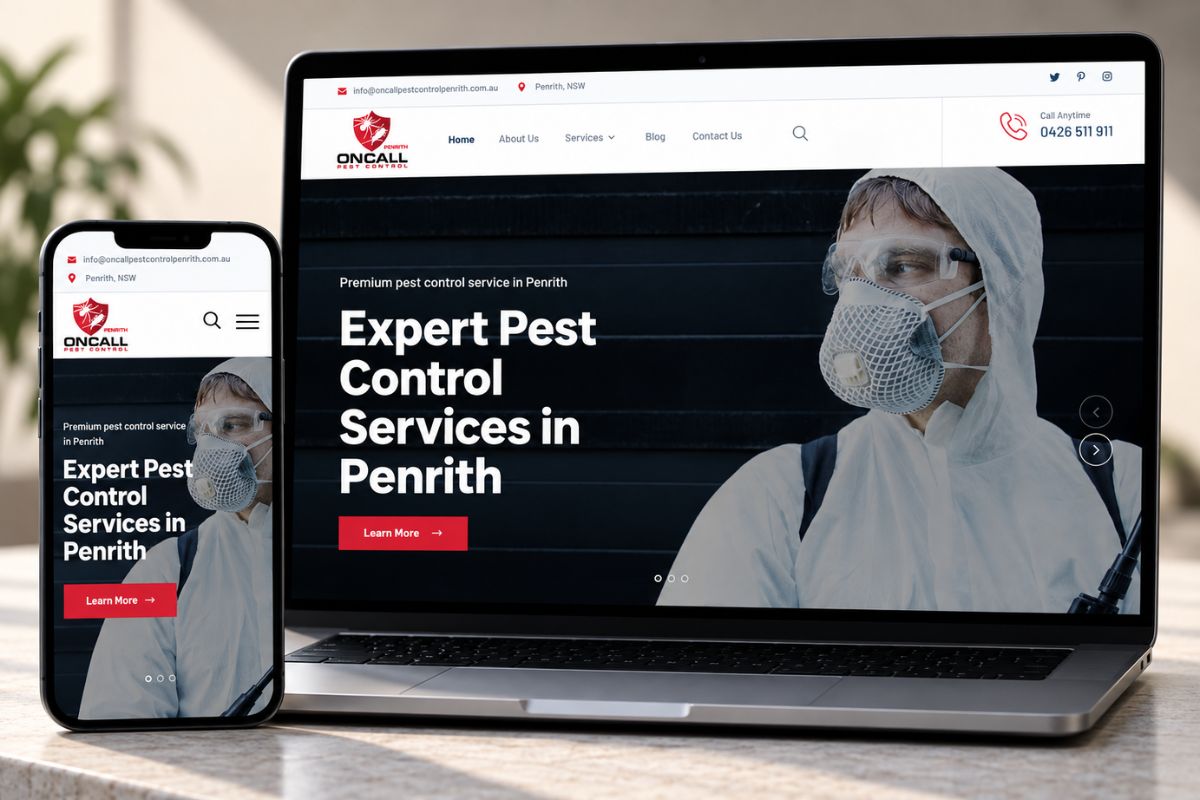 On Call Pest Control Penrith Website Design