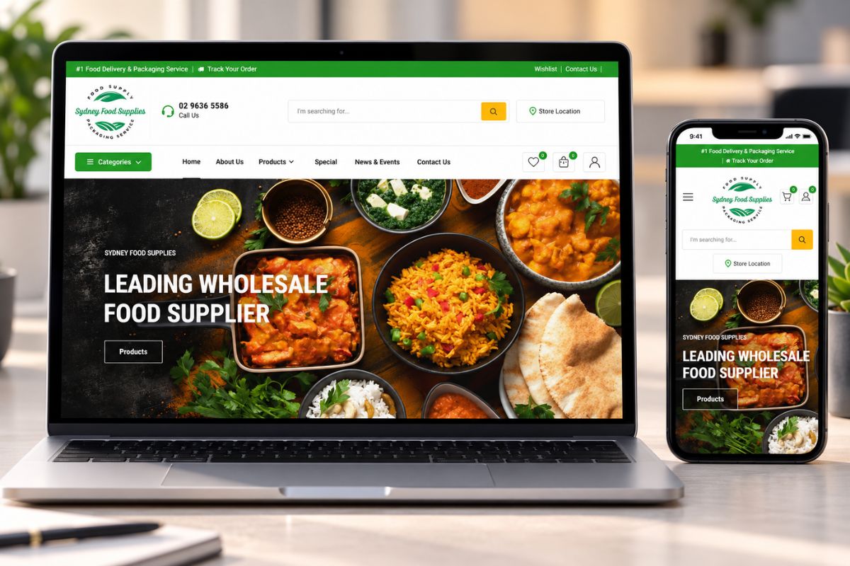 Sydney Food Supplies Website Design