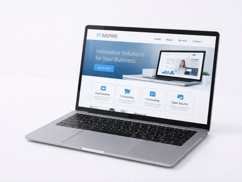 Custom website design mockup displayed on a laptop - IT Inspire Sydney